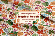 Hand drawn tropical floral patterns, a Pattern Graphic by Tani Kuzminka (Thumbnail 1 of 22)