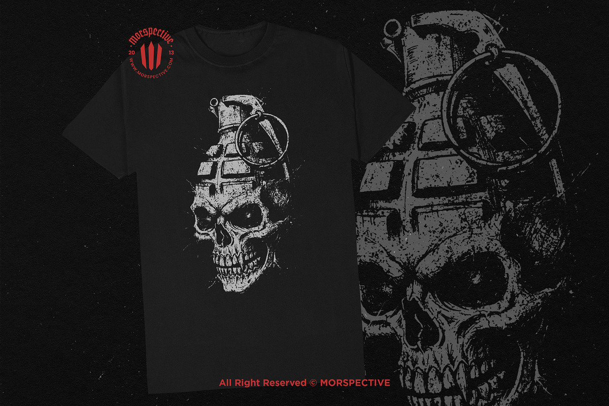 10 Bundle Dark Art Grenade Skull Bom, an Illustration by Morspective (Photo 2 of 7)