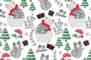 New Year Teddy. Chrismas pattern., an Animal Illustration by StudioLondon (Thumbnail 2 of 3)
