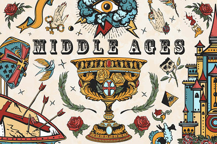Middle Ages old school tattoo