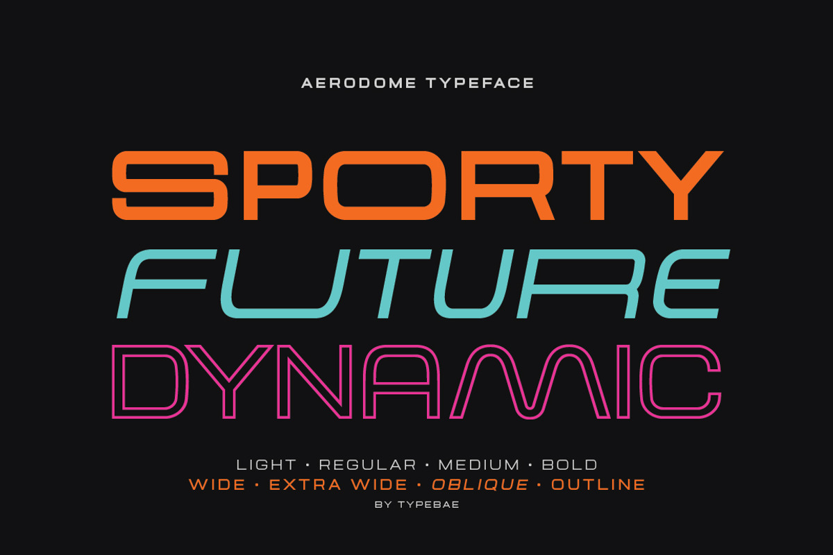 Aerodome – Futuristic & Sport Font, a Sans Serif Font by Typebae (Photo 7 of 11)
