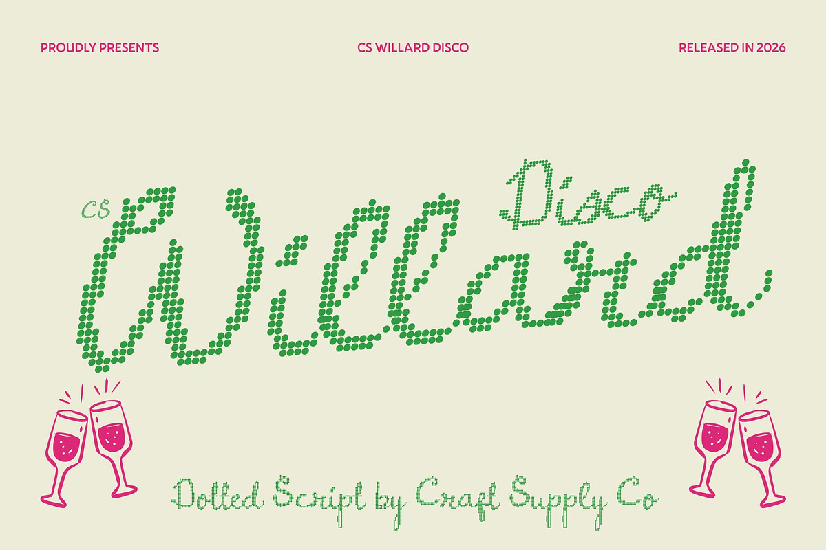CS Willard Disco, a Script Font by Craft Supply Co. (Photo 1 of 8)