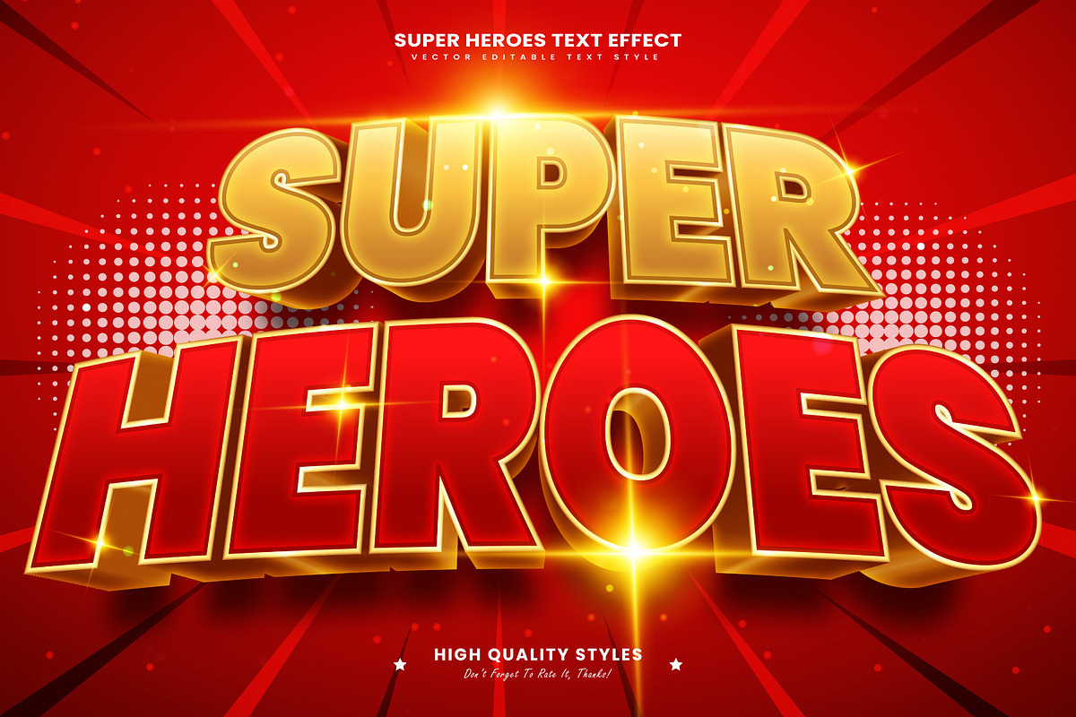 Super Heroes Editable Text Effect, a Layer Style Add-On by Niestart Creation (Photo 2 of 2)