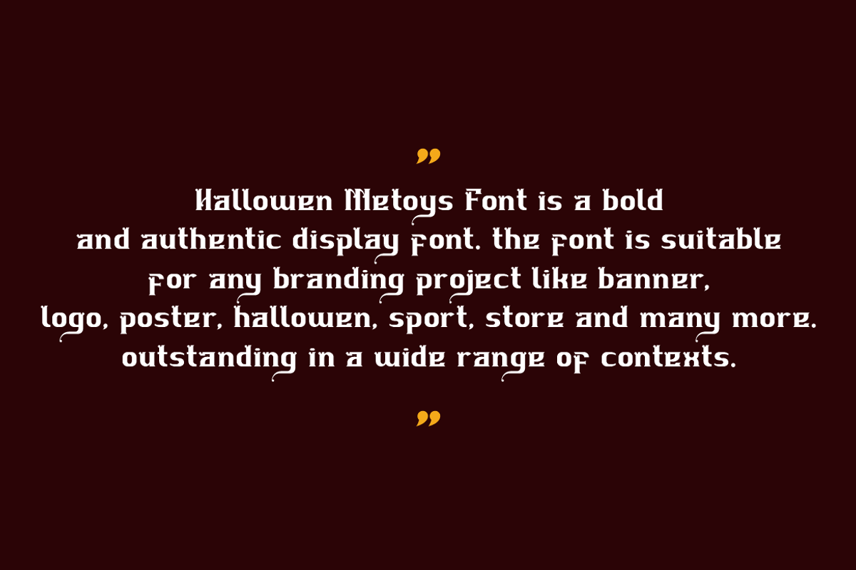 Hallowen Metoys, a Blackletter Font by QR Design Studio (Photo 7 of 10)