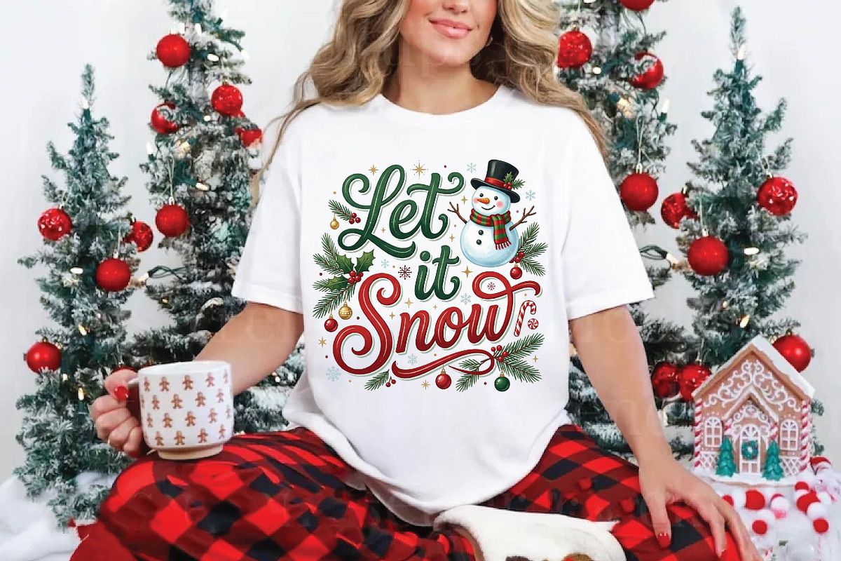 Let It Snow Christmas Sublimation, a Seasonal Illustration by DreamPrint404 (Photo 4 of 6)