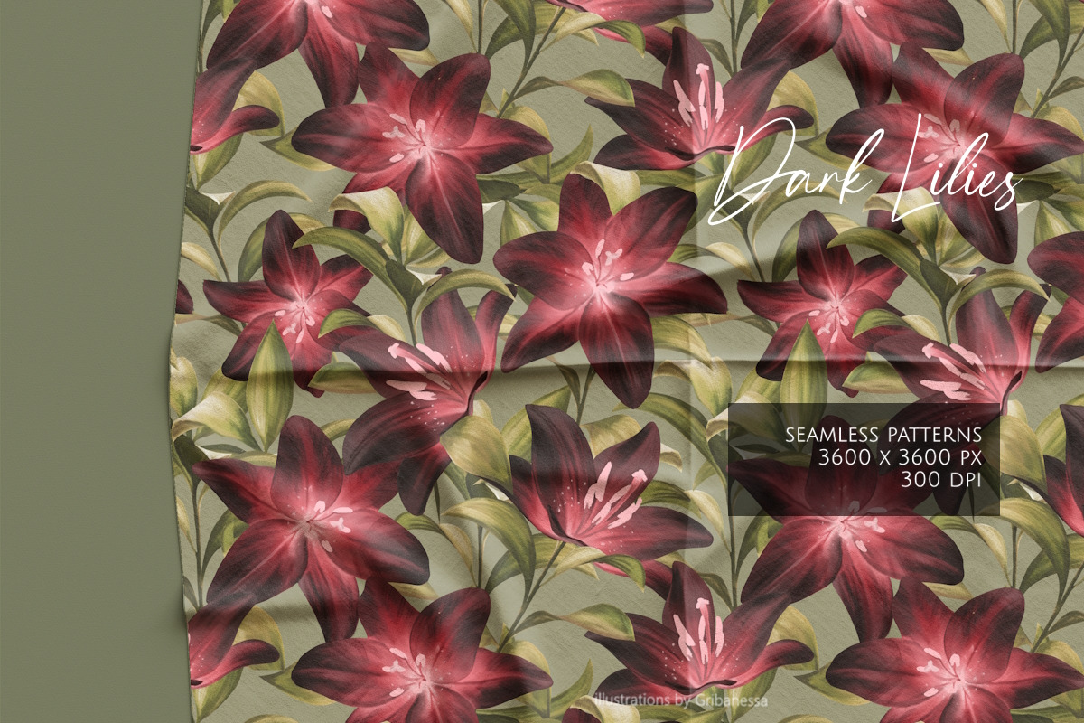 Vibrant Floral Elegance Pattern Set, a Pattern Graphic by Gribanessa (Photo 4 of 4)