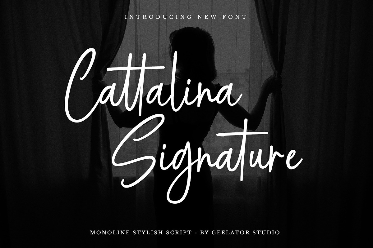 Cattalina Signature Monoline Script, a Handwritten Font by Geelator Studio (Photo 1 of 11)