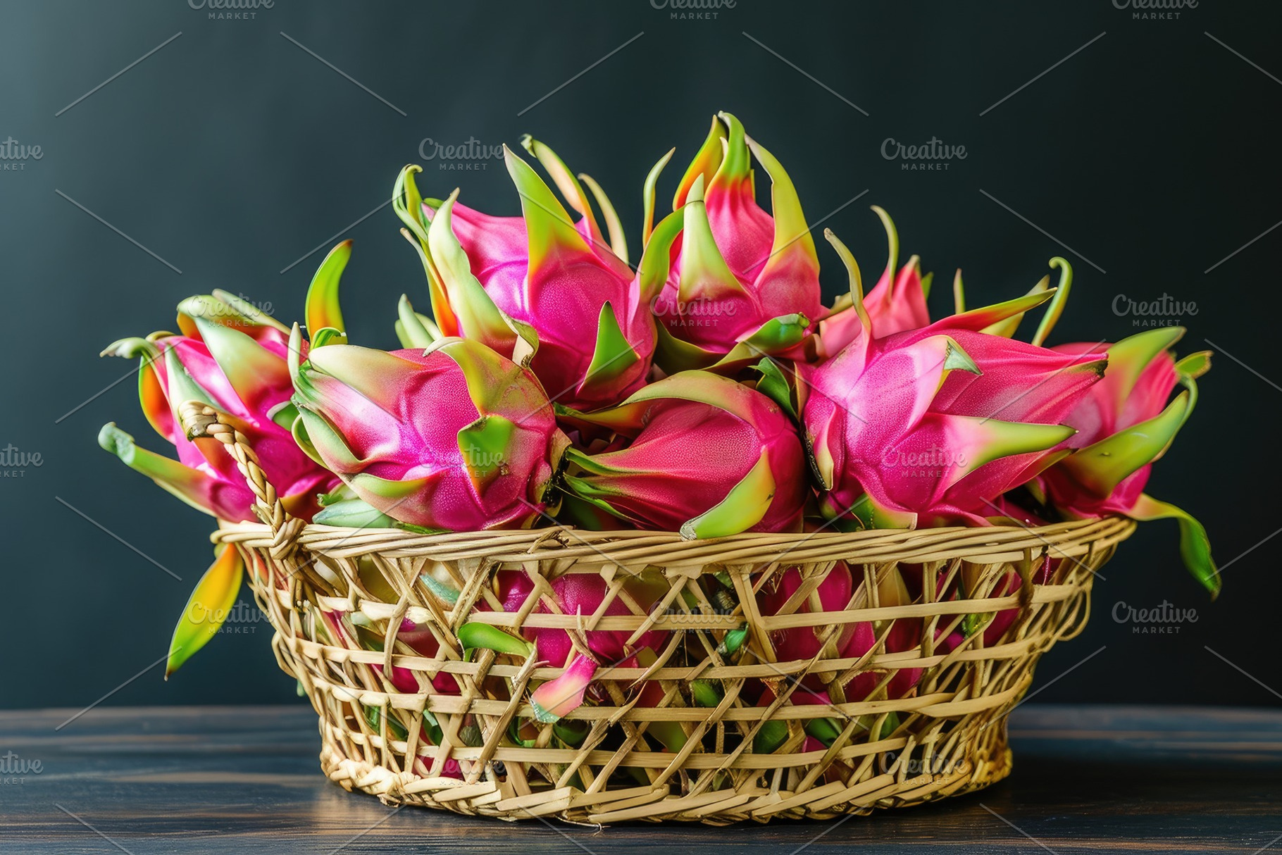A wooden table displays a basket bri, a Photo by Iftikhar Alam