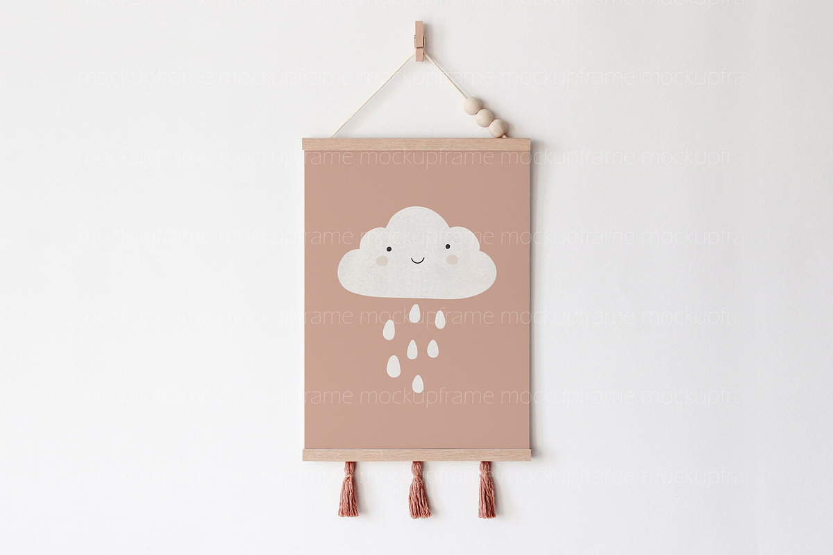 Poster Mockup Frame Boho Kids Mockup, a Print Template by BirdieFrames (Photo 3 of 4)
