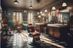 Barbershop Vintage. Generate Ai