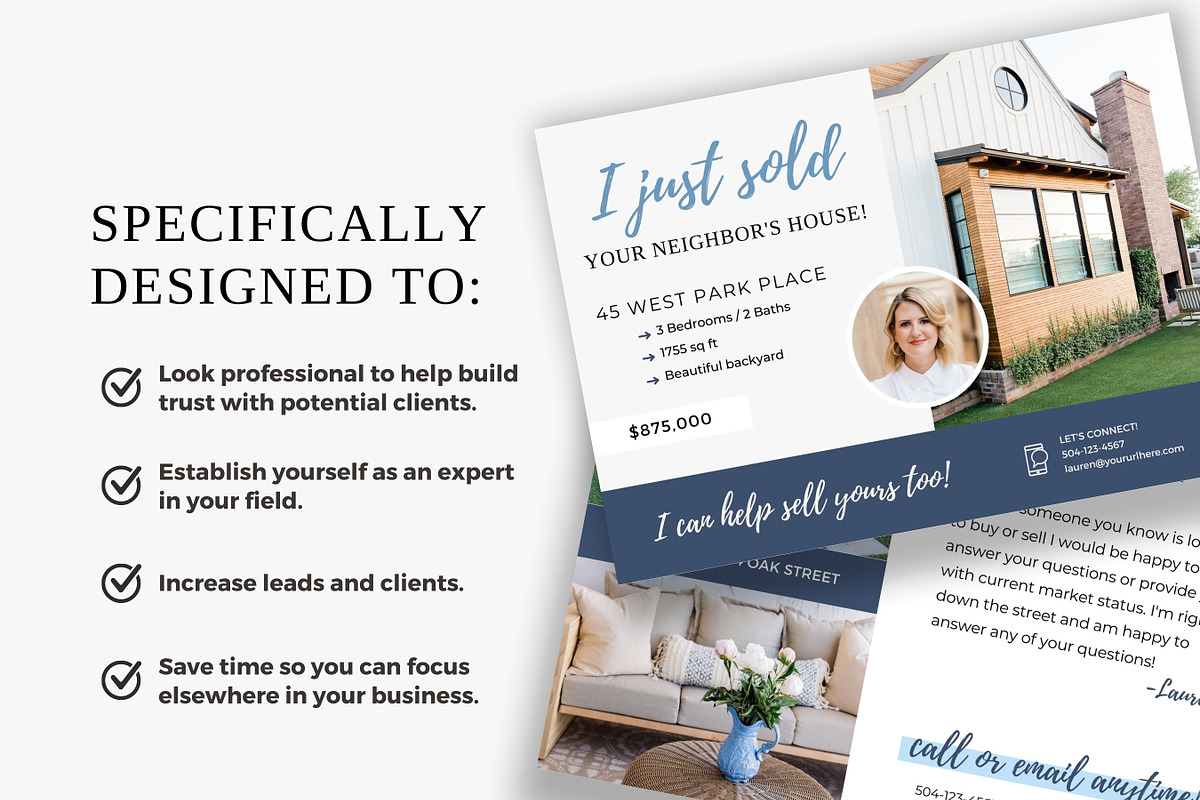 Just Sold Real Estate Postcard Canva, a Flyer Template by Ciera Design Templates (Photo 3 of 8)