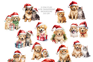 Christmas Pets Clipart