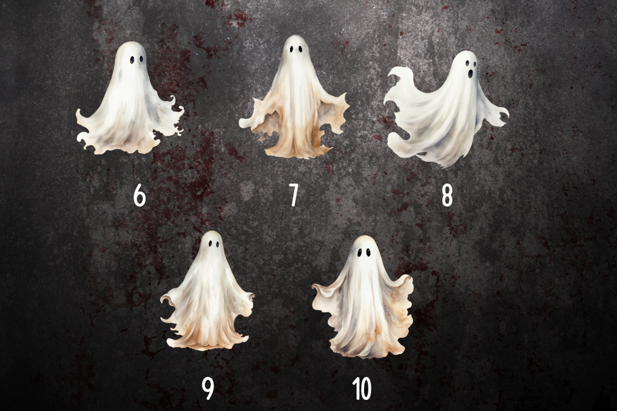 Vintage Ghost Watercolor Clipart, a Seasonal Illustration by Dreamy Little Graphics (Photo 4 of 4)