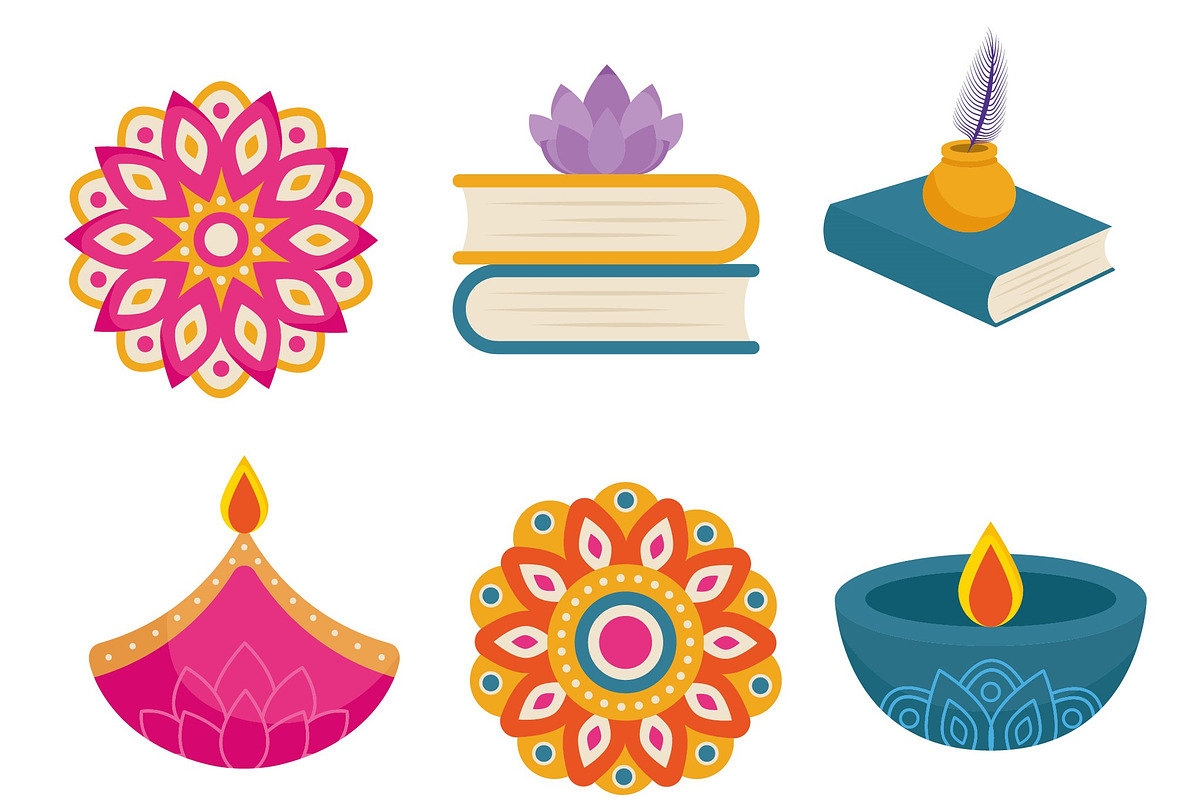 Vasant Panchami Icons Set, a Templates & Theme by studiogstock (Photo 2 of 3)