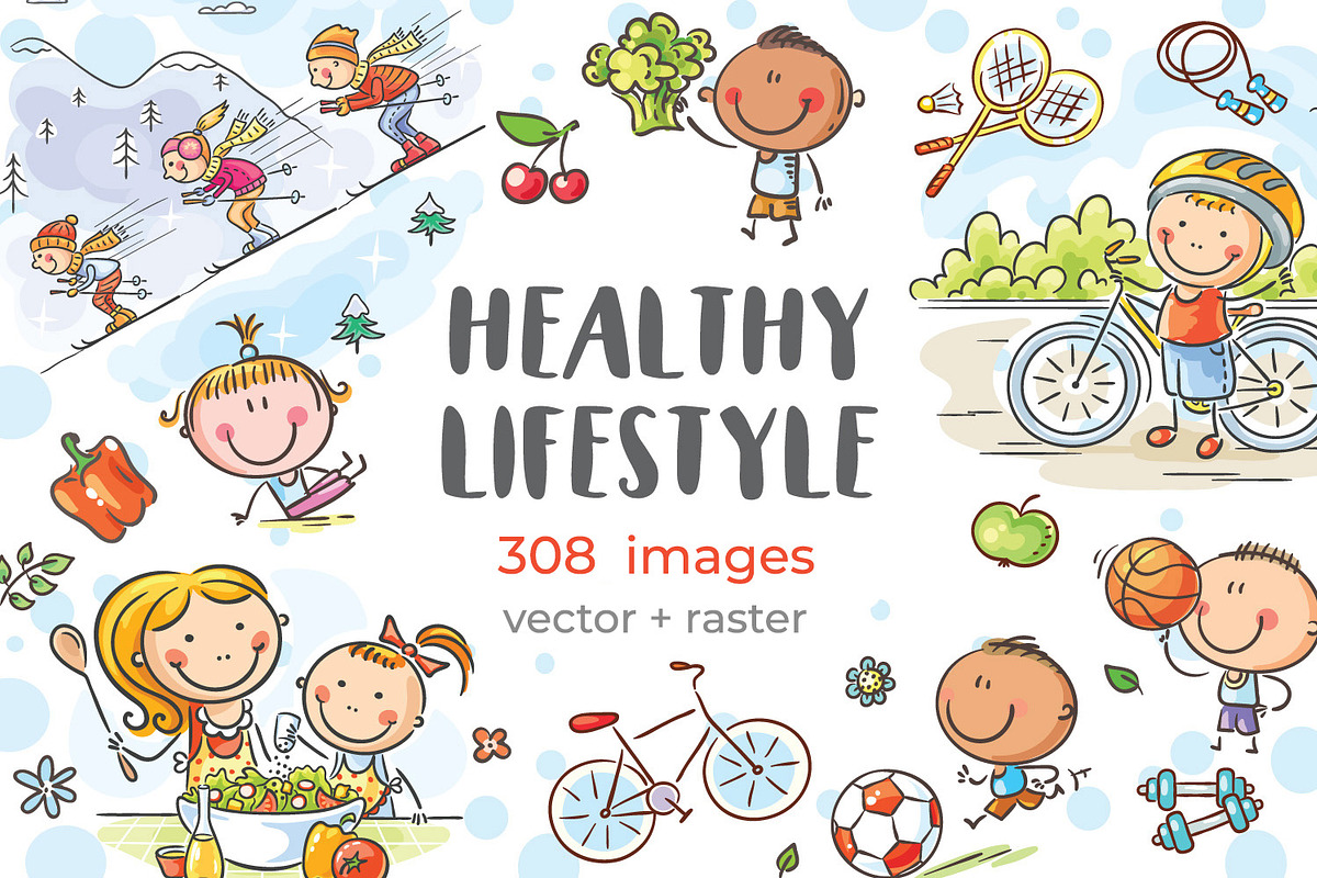 Kids and families doing sports, an Education Illustration by Bubert Art (Photo 1 of 5)
