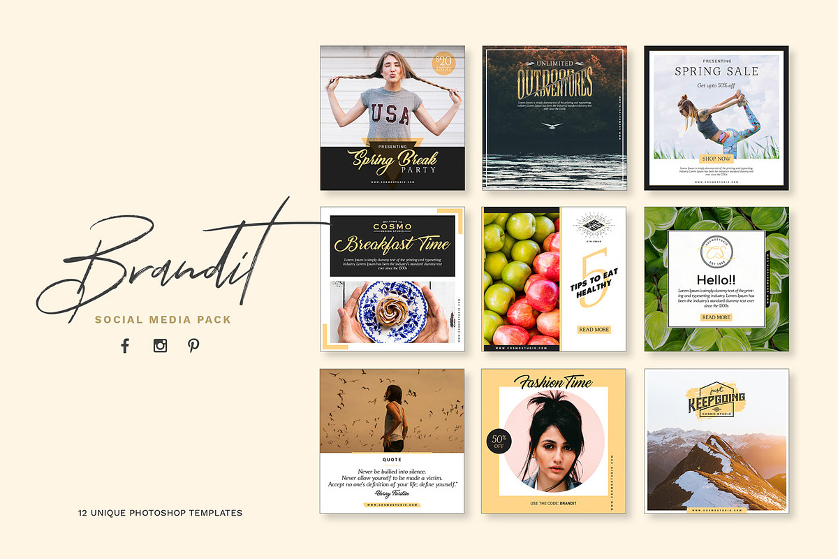 Brandit Social Media Pack, a Social Media Template by MahmoudWally (Photo 1 of 8)