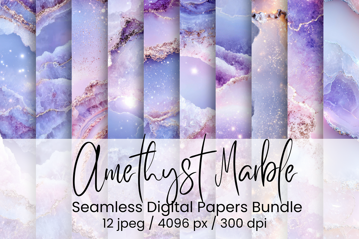 Amethyst Marble Seamless Papers, an Illustration by Mashimara (Photo 1 of 4)