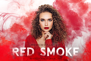 Red Smoke Photoshop Overlays