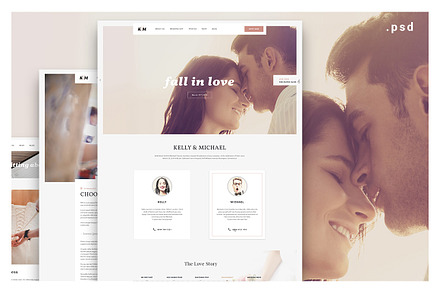 K&M - Wedding Website PSD Design