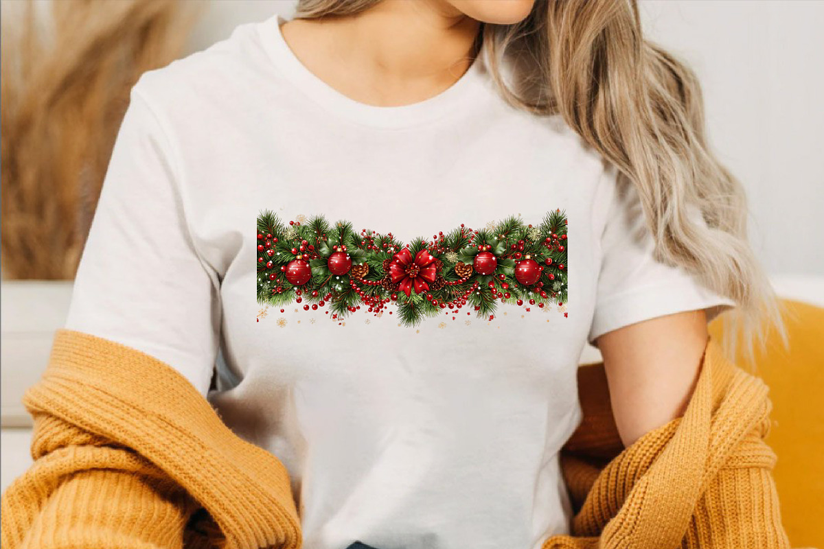 Christmas Border Garland Clipart, an Illustration by SVGArt (Photo 5 of 8)