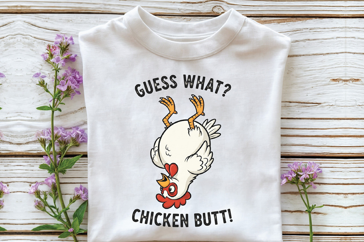 Guess What Chicken Butt Funny PNG, an Illustration by CraftArtStudio (Photo 2 of 4)