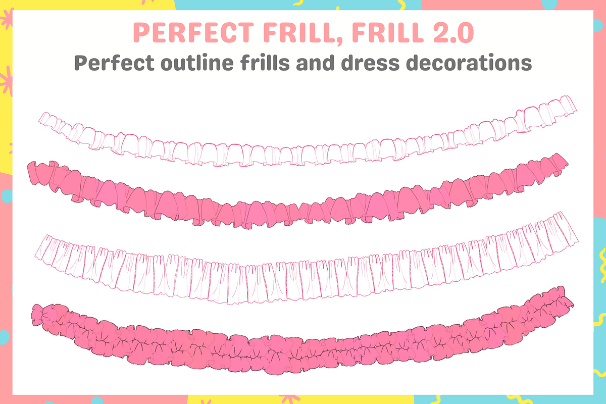 Frill 2.0 Best Procreate Frill Brush, a Brush Add-On by Cozy Brushery