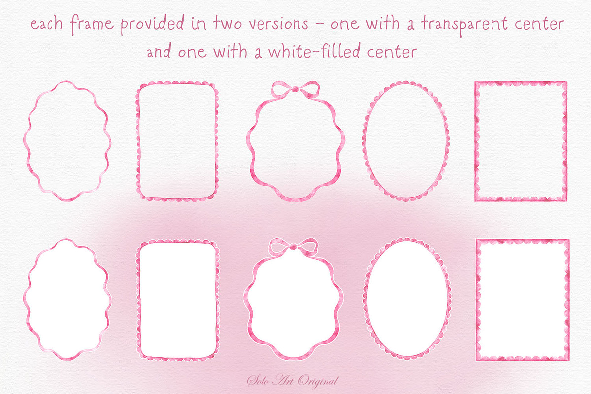 Pink Watercolor Labels Branding, an Object Graphic by Solo Art Original (Photo 3 of 7)