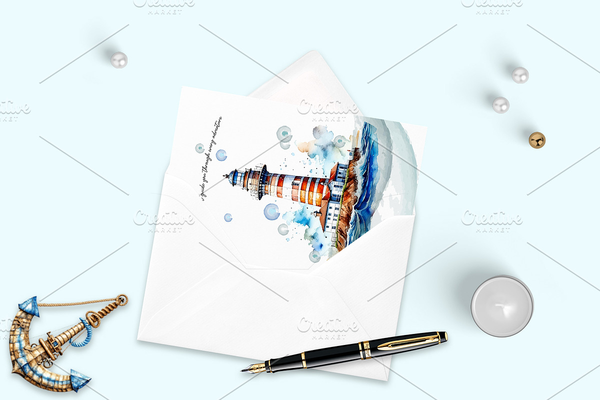 Greeting Card 5x7- Lighthouse Theme, a Card Template by Oshin Design (Photo 2 of 5)