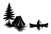 camping and canoe lake vector, an Illustration by Amazin_art (Thumbnail 5 of 17)