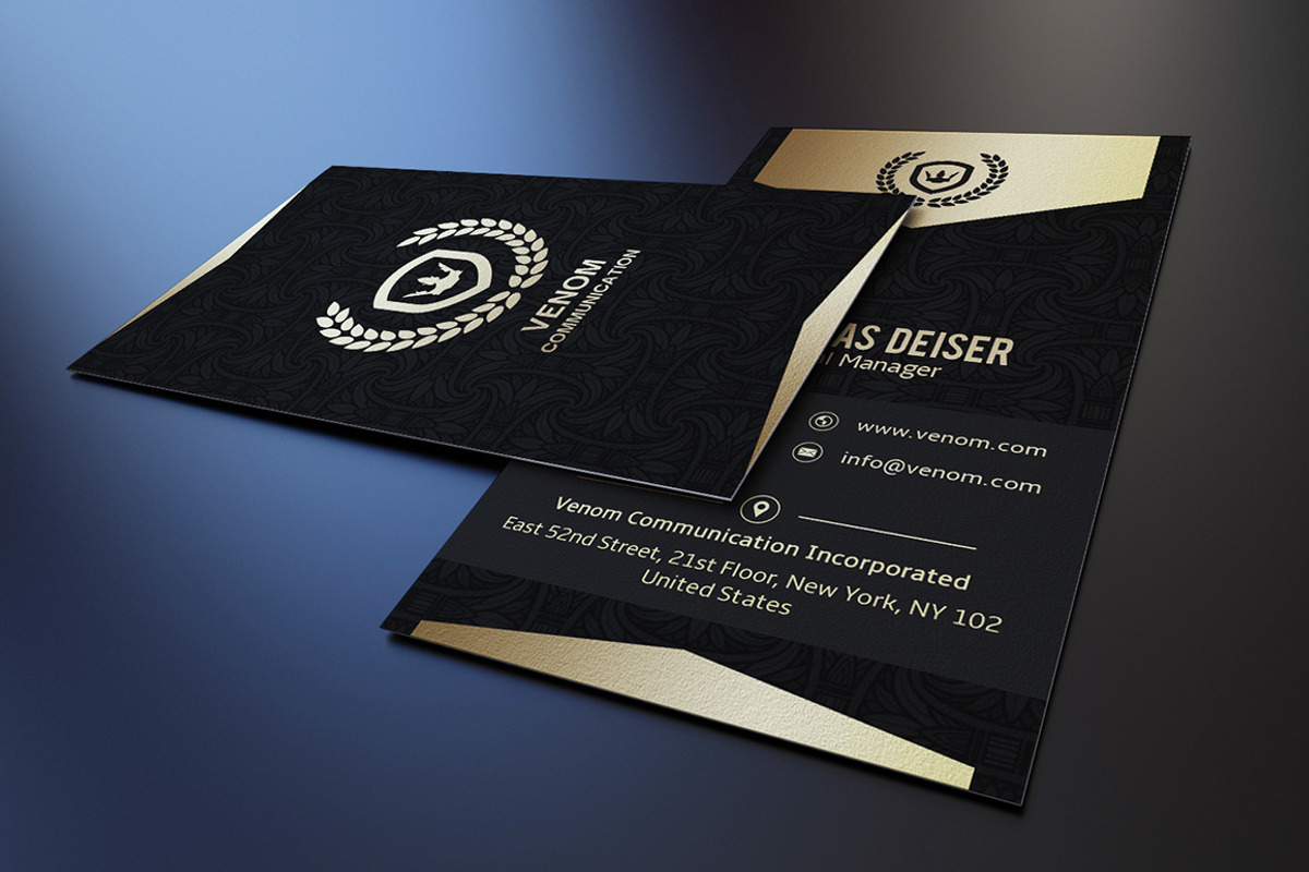 Gold And Black Business Card, a Business Card Template by Marvel (Photo 3 of 3)