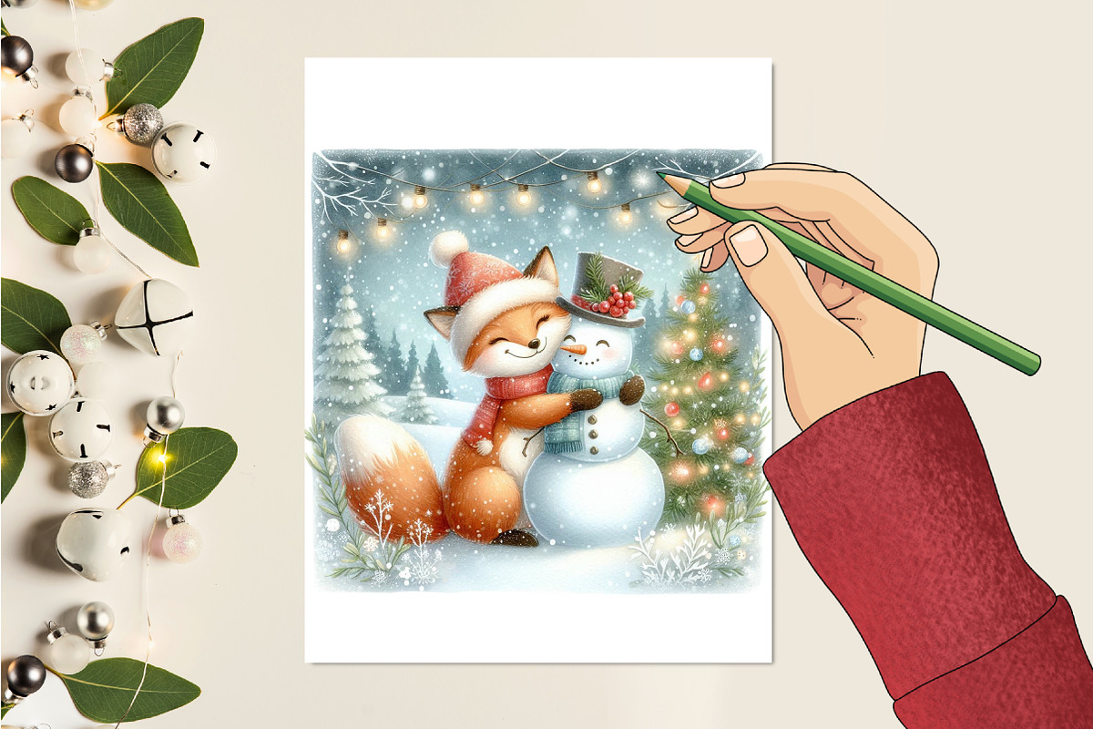 Christmas Cute Fox Clipart, a Seasonal Illustration by CitraGraphics (Photo 5 of 6)