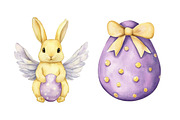Watercolor Easter Eggs and Animals, an Illustration by SinaCreation (Thumbnail 3 of 5)