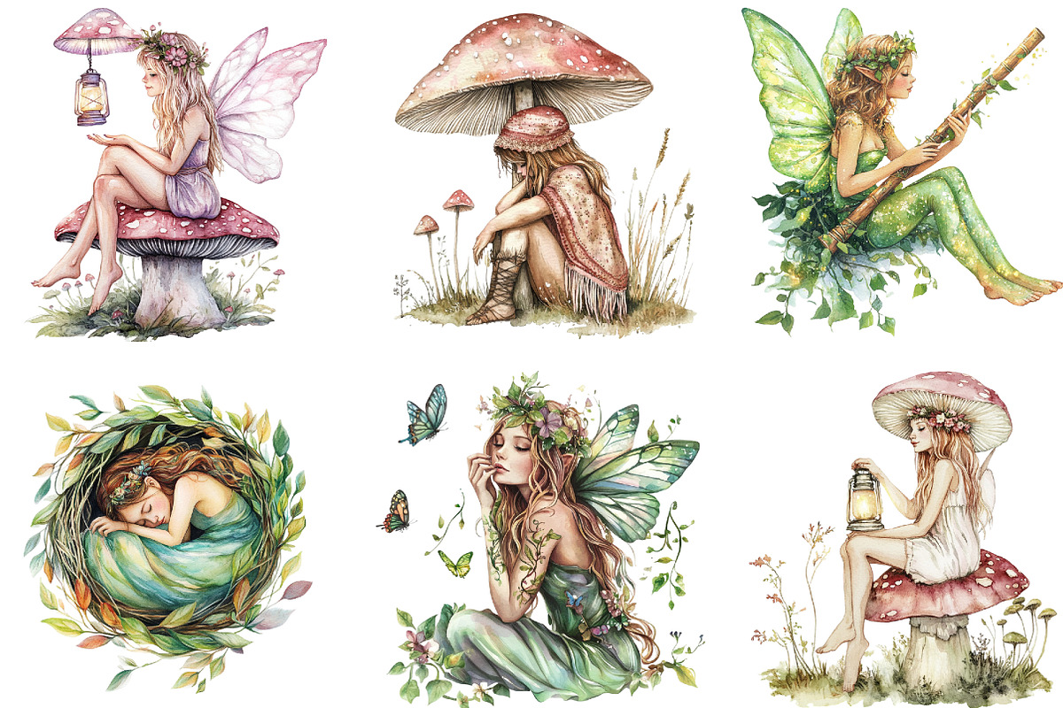 Boho Woodland Fairy Sublimation, an Illustration by DreamArtGraphic (Photo 4 of 4)