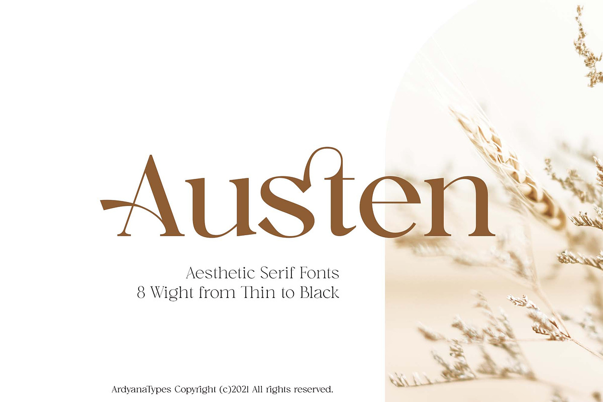 Austen - Aesthetic Serif Font, a Serif Font by Ardyanatypes (Photo 1 of 12)