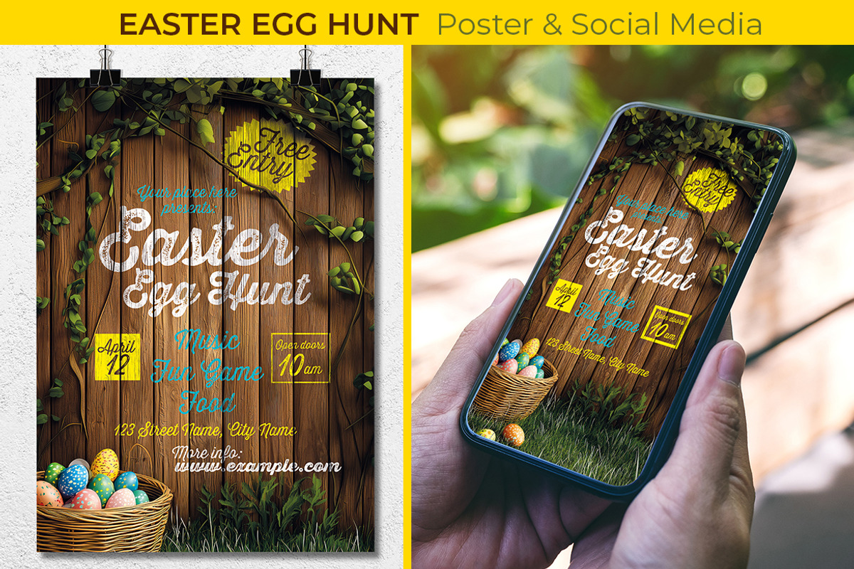 Easter Egg Hunt Set Template, a Print Template by McLittle Stock (Photo 1 of 3)