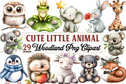 Cute Little Animal Clipart, Woodland, an Illustration by Watercolor design (Thumbnail 1 of 5)
