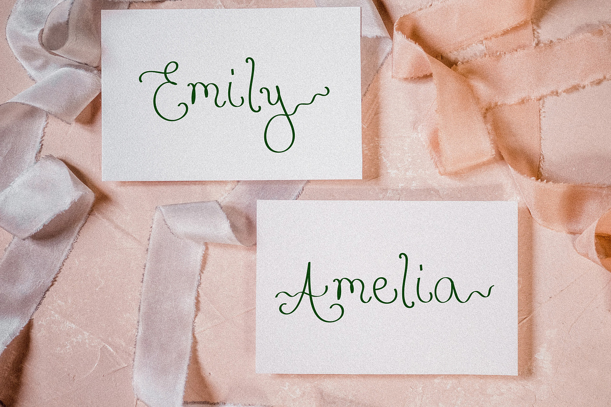 Delicate Ribbons // Quirky Script, a Handwritten Font by PeachCreme (Photo 4 of 9)