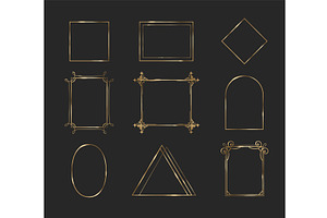 Gold thin frames simple and with, an Illustration by art PVP - market