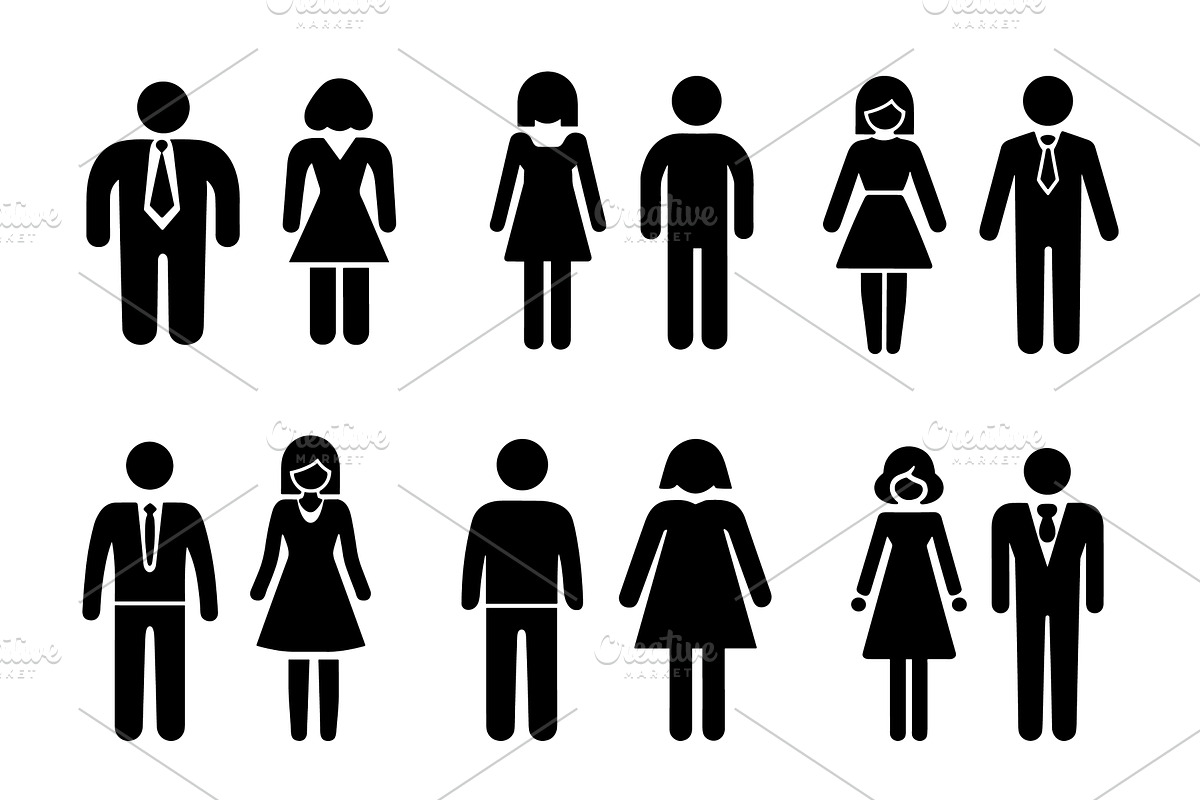 Toilet door pictograms set. Public, an Object Illustration by Stock-Smart-Start