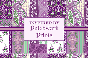 Bohemian Patchwork Purple And Green