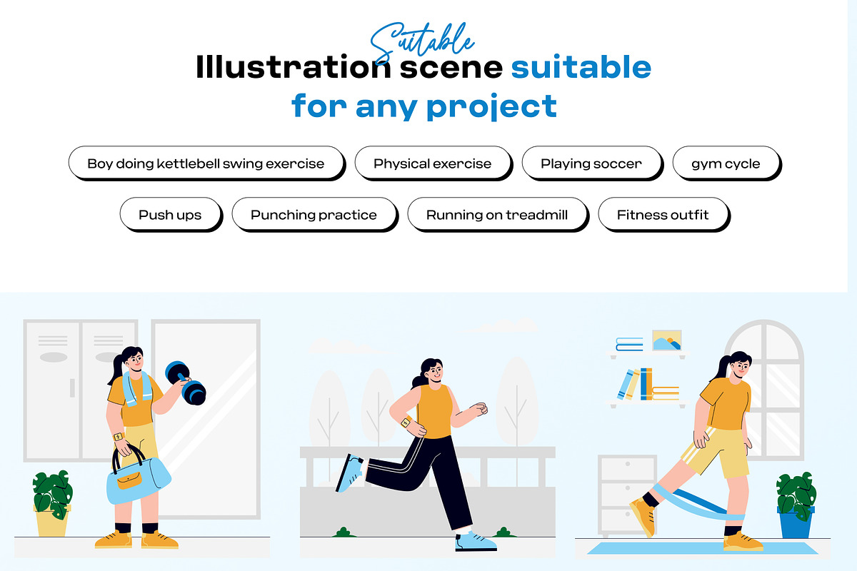 Fitness & Health 2D Illustration, a Person Illustration by orenjidesign (Photo 4 of 8)