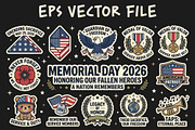 Memorial Day 2026 Patriot Badge Set, an Object Graphic by NH graphic (Thumbnail 1 of 3)
