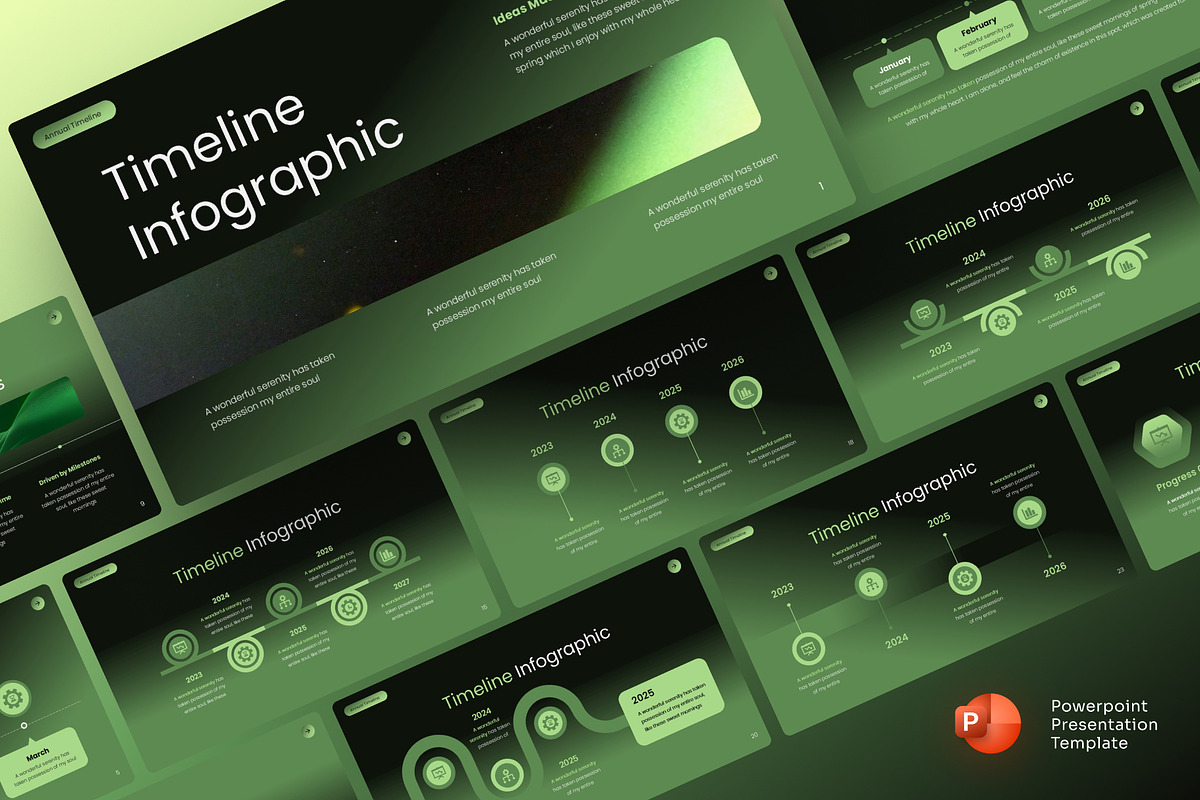 Timeline infographic PowerPoint, a Presentation Template by Premast (Photo 1 of 5)