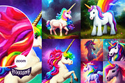 Unicorn Oil Paintings, an Animal Illustration by pixaroma (Thumbnail 3 of 9)