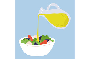 Salad with greens. Fresh vegetables, a Food Illustration by Vectorbuum