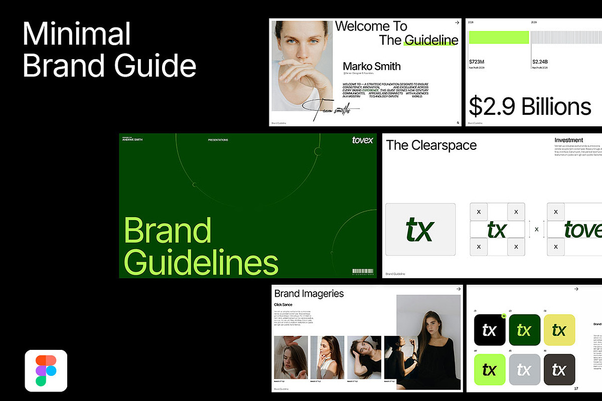 Minimal Brand Guideline - Figma, a Branding & Logo Template by Templeste (Photo 1 of 7)