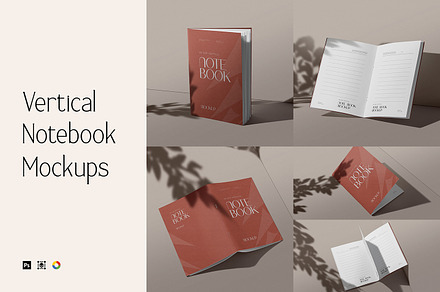 A5 Size Vertical Notebook Mockups