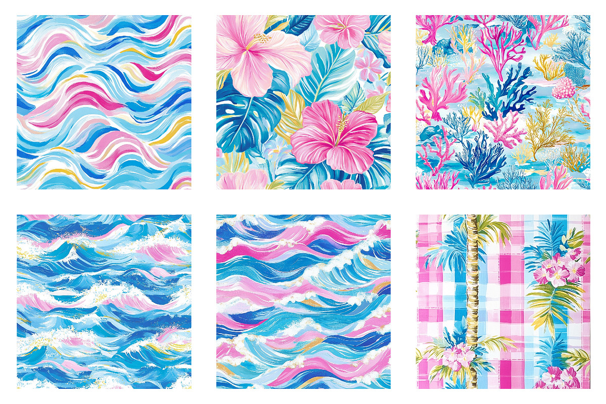 Tropical Beach House Digital Paper, a Texture Illustration by Dream Creation (Photo 3 of 6)