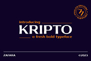 Kripto - A fresh bold typeface, a Sans Serif Font by Zafara Studios (Thumbnail 1 of 7)