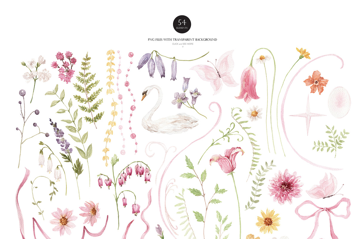 Watercolor Clipart - Fairy Princess, a Decorative Illustration by Beigetime (Photo 3 of 15)
